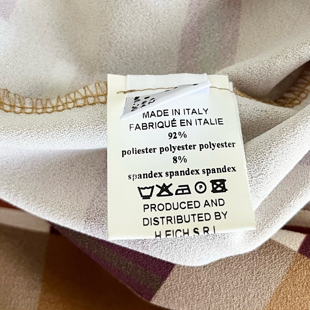 Ottod'ame brown dress w/retro geometric pattern - Picture 9 of 10